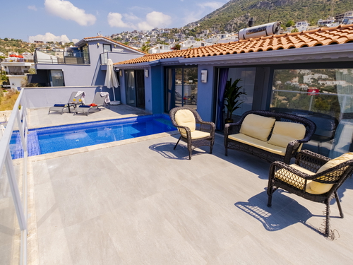  gece  -  Kasım
  | Kalkan Kızıltaş'ta Deniz Manzaralı, Jakuzili Lüks Villa Tatili: 10 Kişilik Özel Cennet